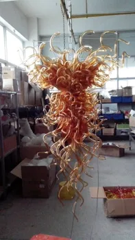 

Antique Design Large Frosted Brown Color Handmade LED Blown Glass Chain Chandeliers Chandelier Lighting