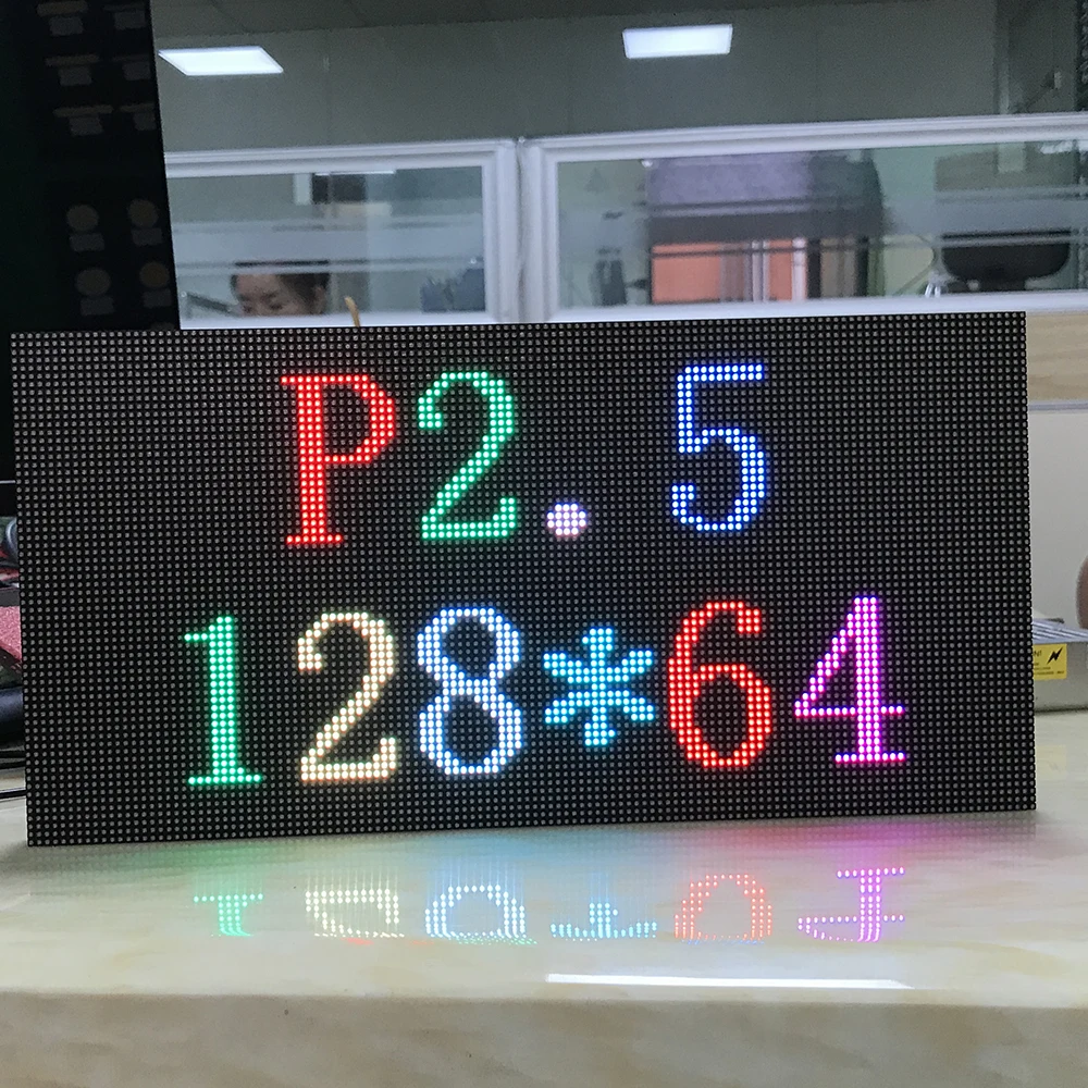 P2.5 SMD2121 RGB full color led display module indoor LED panel 1/32 scan 320*160mm text pictures video show|Светодиодные дисплеи|
