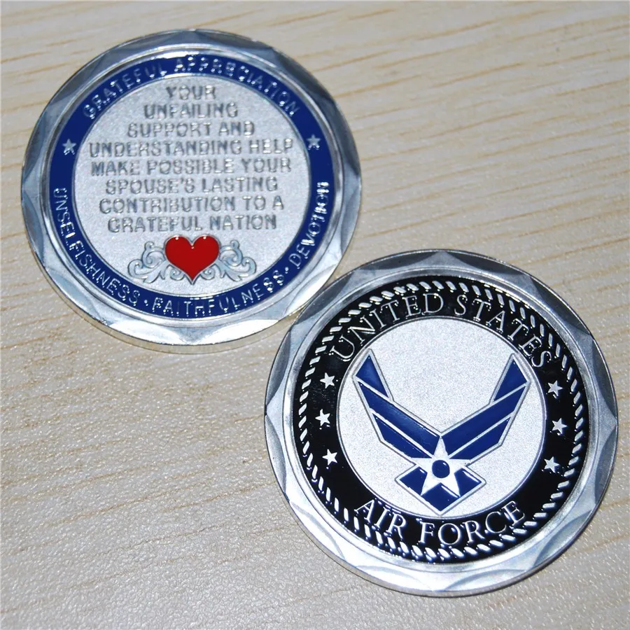 

NEW U.S. Air Force Spouse Challenge Coin red-heart/ Hot sale