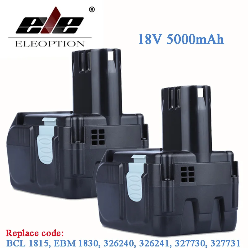 Литий-ионный аккумулятор 2 шт./лот 18 в 5000 мАч для HITACHI BCL1815 BCL1830 EBM1830 перезаряжаемая