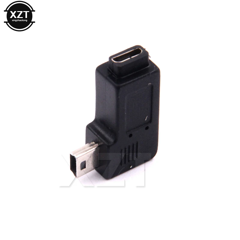 1 шт. мини USB Тип B разъем на Micro V8 поворот V3T 5pin 90 градусов левый угол адаптер|left