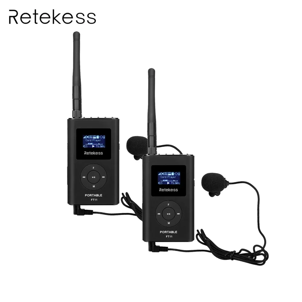 

2PCS Retekess Handheld Portable Radio 0.3W FM Transmitter MP3 Broadcast Radio Transmitter For Car Meeting Tour Guide F9212A