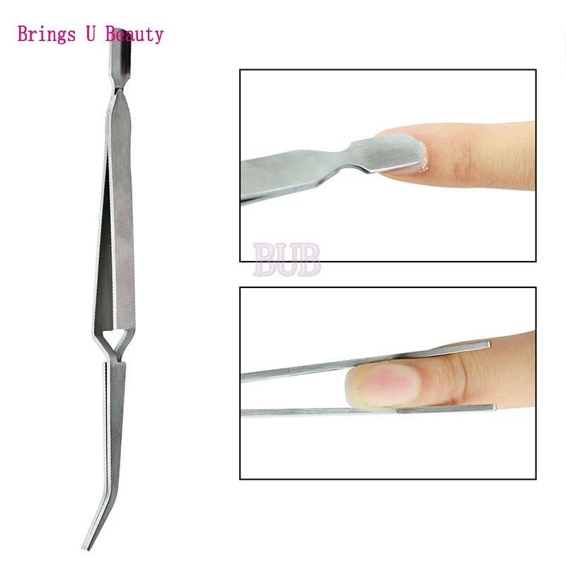 

Dual-Head Stainless Steel Nail Shaping Tweezers Remover for Nail Cuticle UV Gel Tips C Curve Pinchers Sculpture Clip
