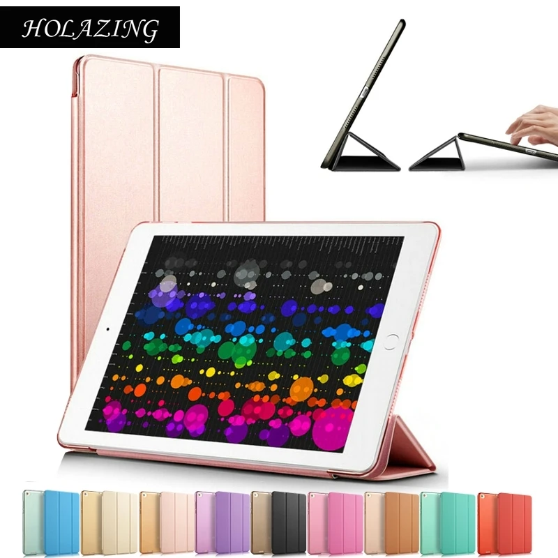 

HOLAZING New Slim Fit Case For iPad Air 2 9.7" With Auto Wake up/Sleep Light Weight PU Leather Trifold Stand Smart Cover Funda