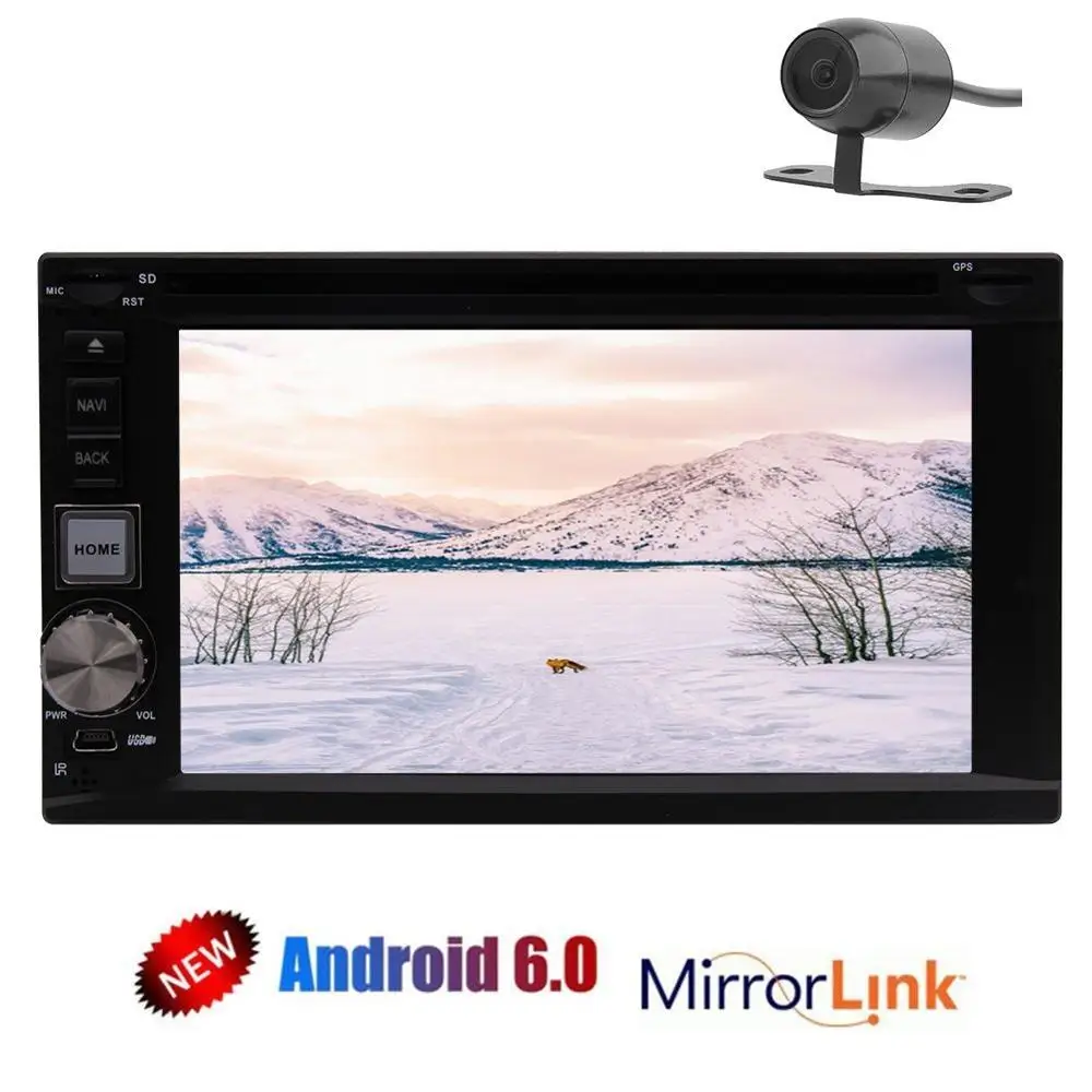 cheap Android 6.0 Car 2din dvd navigaiton Stereo GPS 2 Din DVD CD Radio Receiver WIFI supports 3G 4G OBD2 CAM IN Bluetooth Autoradio