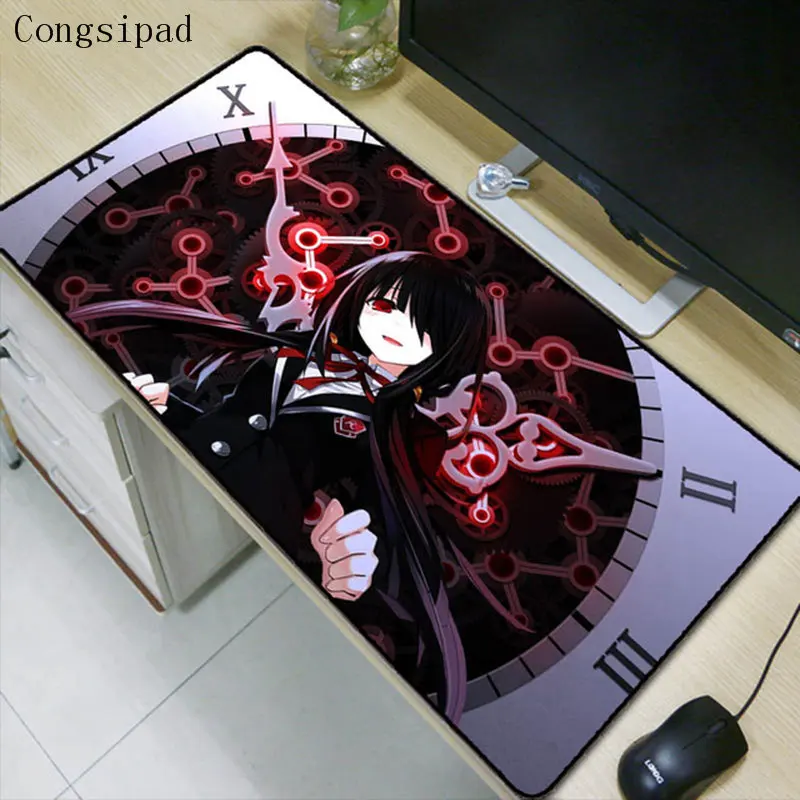 Congsipad DATE LIVE  Anime Large Size Locking Edge Mouse Pads Gaming Speed Mousepad Computer Mouse Gaming Mat For CSGO DOTA LOL