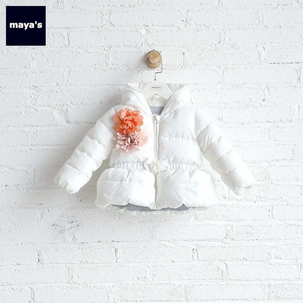 

Mayas Medal Patch Solid Color Kids Winter Down Cotton Breathable Jacket PTT/PET SUSTANS Down Toddler Fashion Warm Outwear 75166