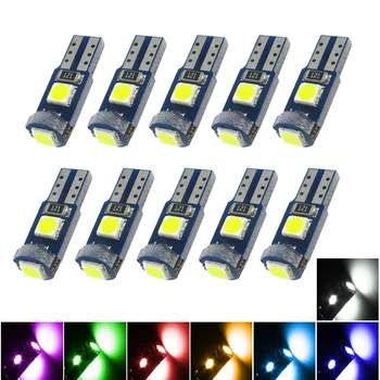 

10Pcs T5 W1.2W 27 74 86 206 3SMD 3030 LED Car Interior Light Auto Side Wedge Light T5 LED Dashboard Gauge Instrument Lamp Bulbs