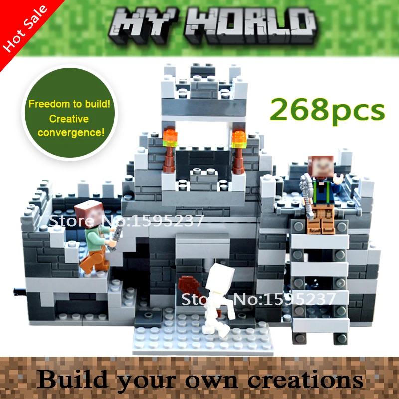 

Smartable Model building blocks Fighting set 268pcs my worlds Minecrafted zombie Alex action figure toys Lepin Minecrafted
