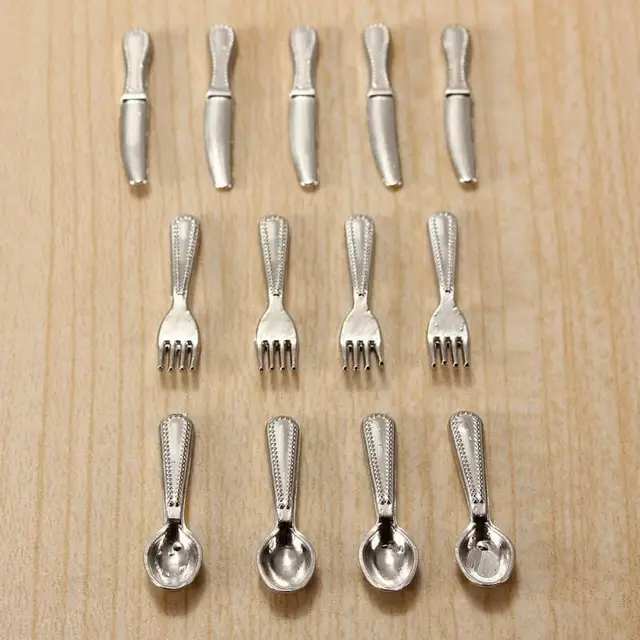12 Pcs Kitchen Dining Bar Fancy Silverware Small Coffee