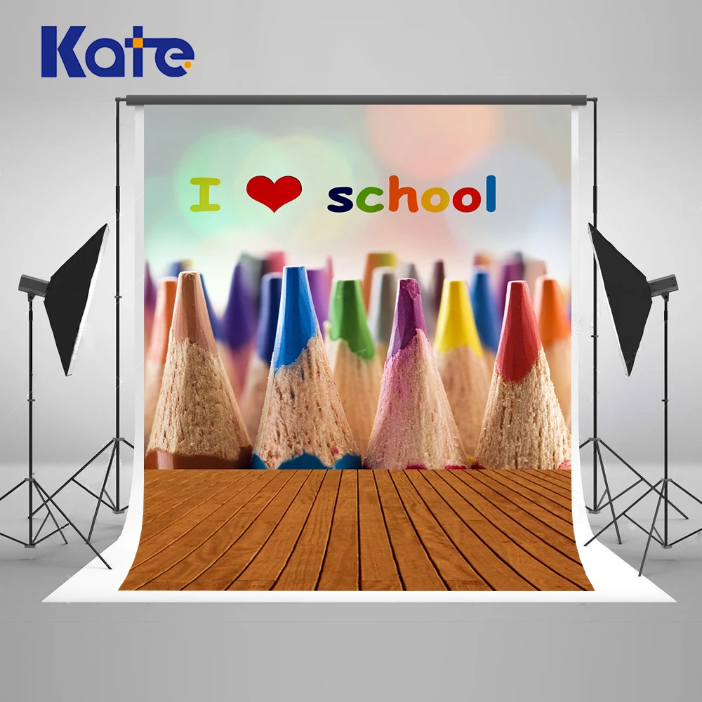 

Kate 5x7ft Back To School Photobooth Backdrop Pencil Photography Backdrops For Baby Photography Microfiber Wooden Floor Backdrop