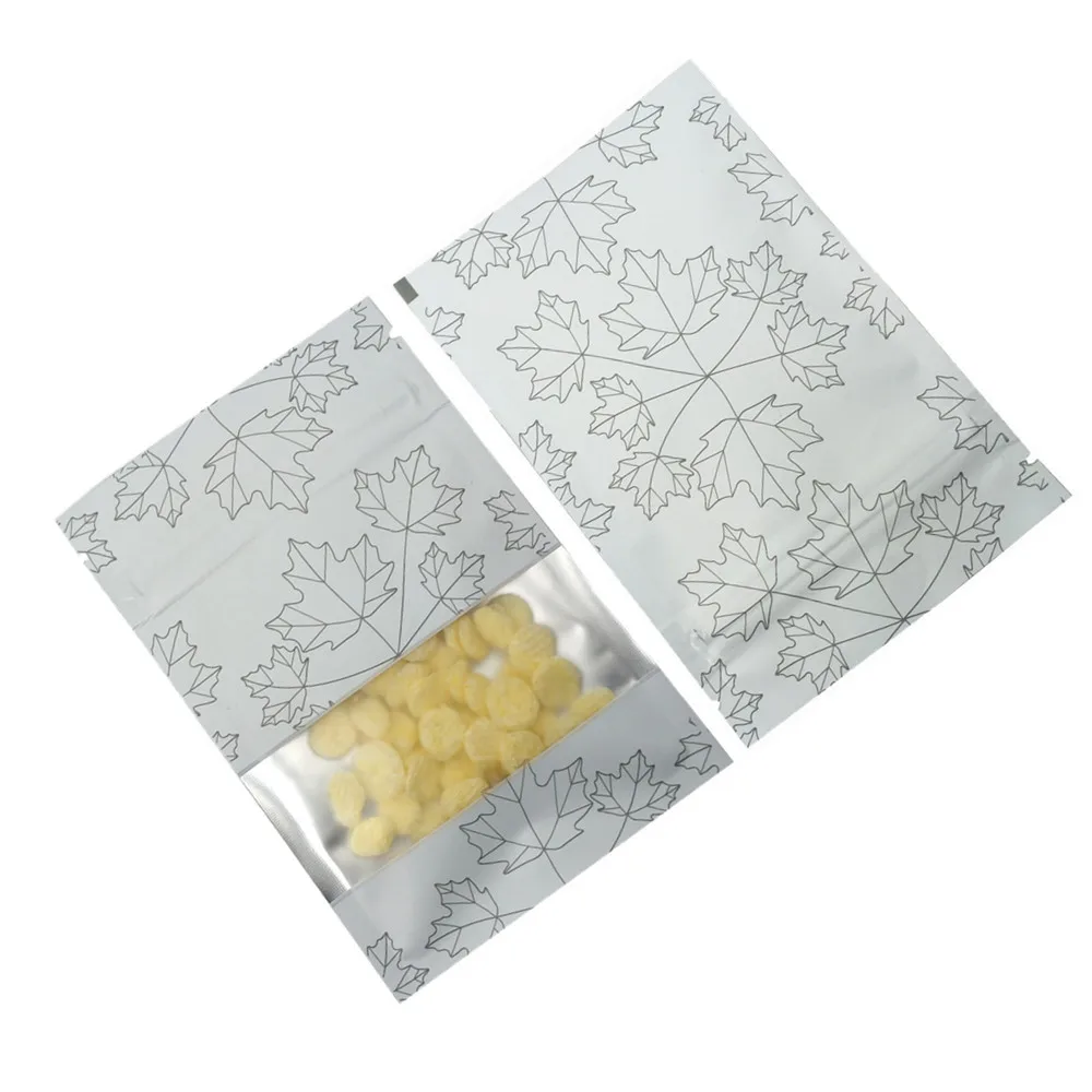 枫叶磨砂开窗铝箔袋 白色 B