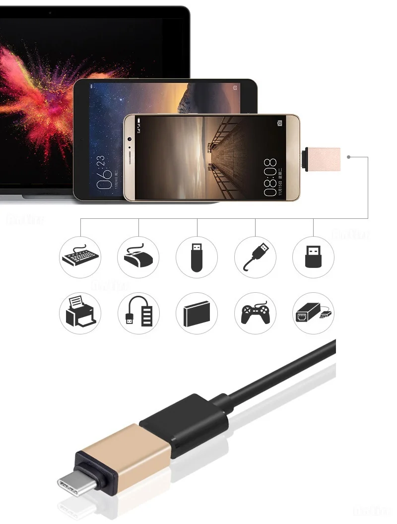 Antirr USB 3,0 type-C OTG кабель адаптер type C USB C OTG конвертер для Xiaomi huawei P10 Мышь Клавиатура диск флэш Macbook Nexus