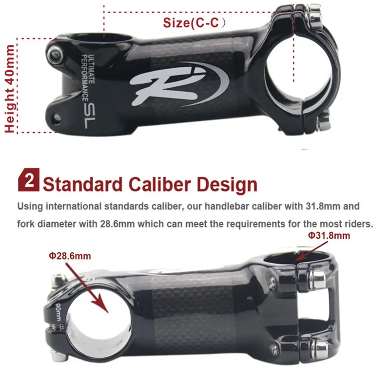 RXL SL  Bicycle Stem MTBRoad Bicycle Stems Carbon Stem Aluminum Alloy Package Carbon Stem Carbon Road 6 Degree 3K Gloss (7)_