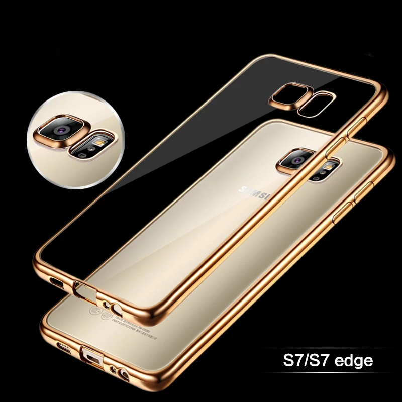 Роскошный мягкий чехол из ТПУ с золотым покрытием для Samsung Galaxy S9 S6 S7 Edge S8 Plus C5 C7 C9 Pro