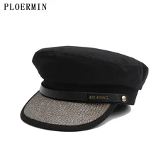 PLOERMIN черные военные кепки модные головные уборы для мужчин и женщин шляпы с плоским верхом Salior осень военная шляпа зима новая