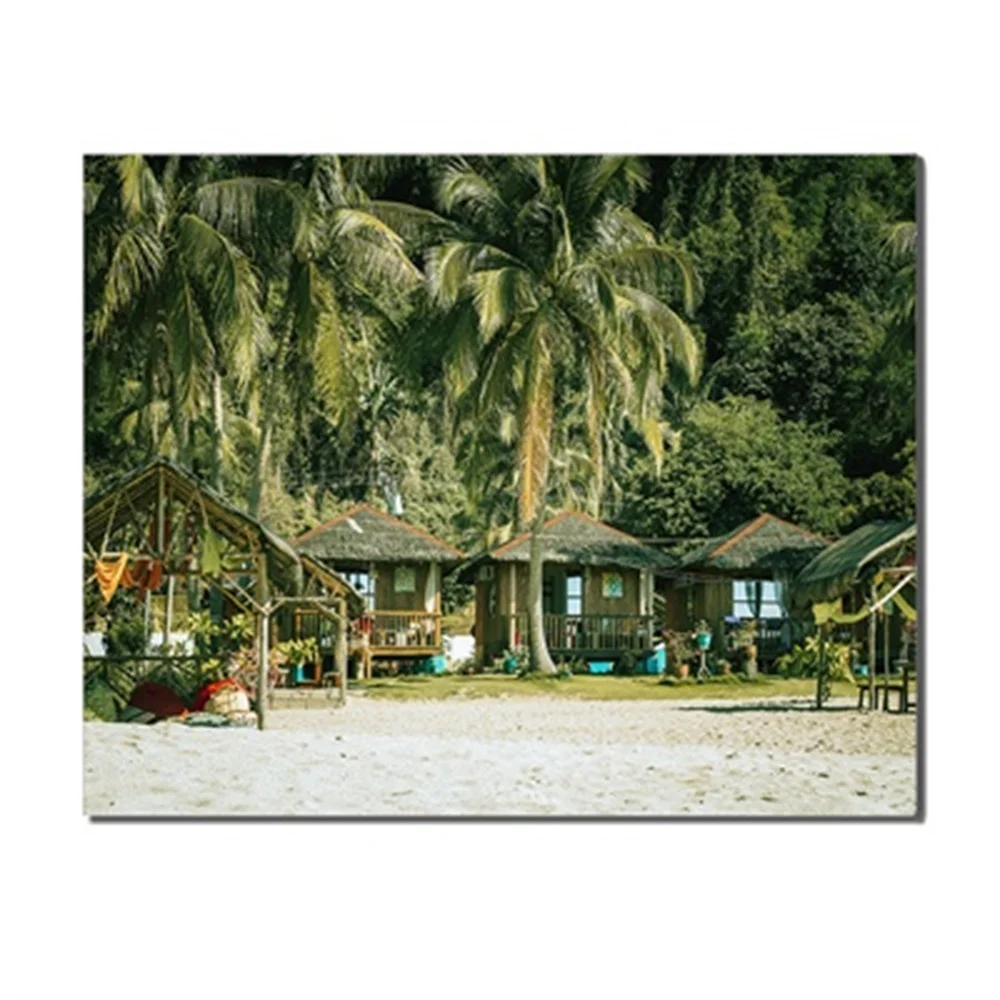 

Tropical Landscape House Modern Abstract No Frame Canvas Decorative Oil Printings Unique Gift For Home Office Living Room Decor