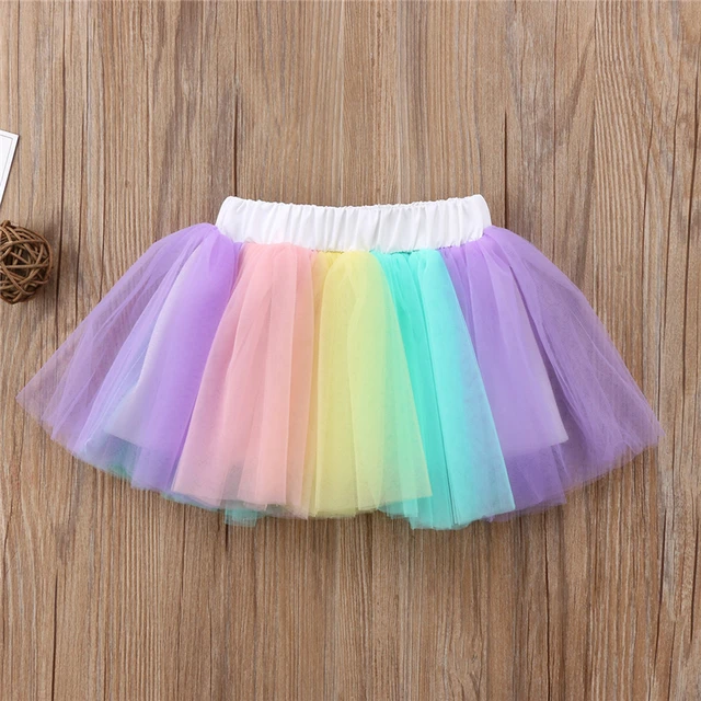 Rainbow Skirts For Girls 2018 New Kids Toddler Baby Girl Princess Tulle
