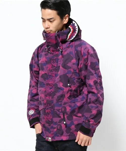 purple bape windbreaker