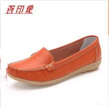 5 color free shipping new arrival women single shoes natural genuine leather flats soft bottom moccasins work shoes woman