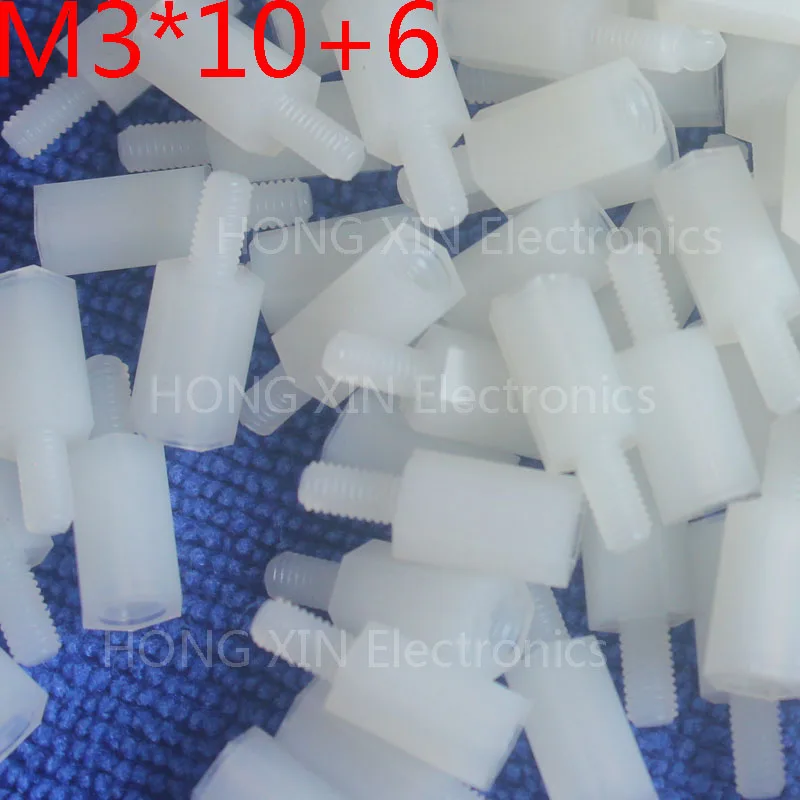 M3*10+6 White 100pcs 10mm Nylon Standoff Spacer Standard M3 Malefemale Standoff Kit Repair Set