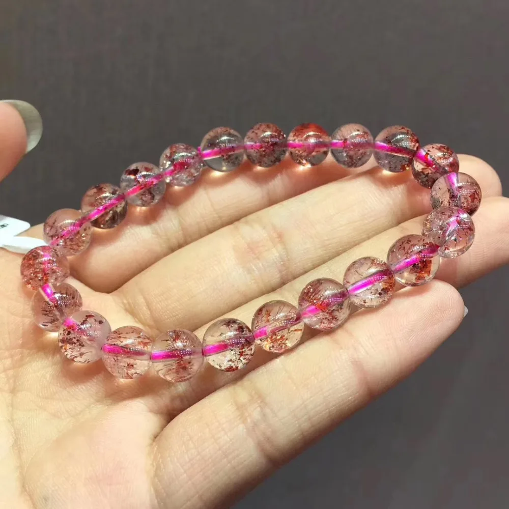 Natural Strawberry Quartz Crystal Bracelet (1)