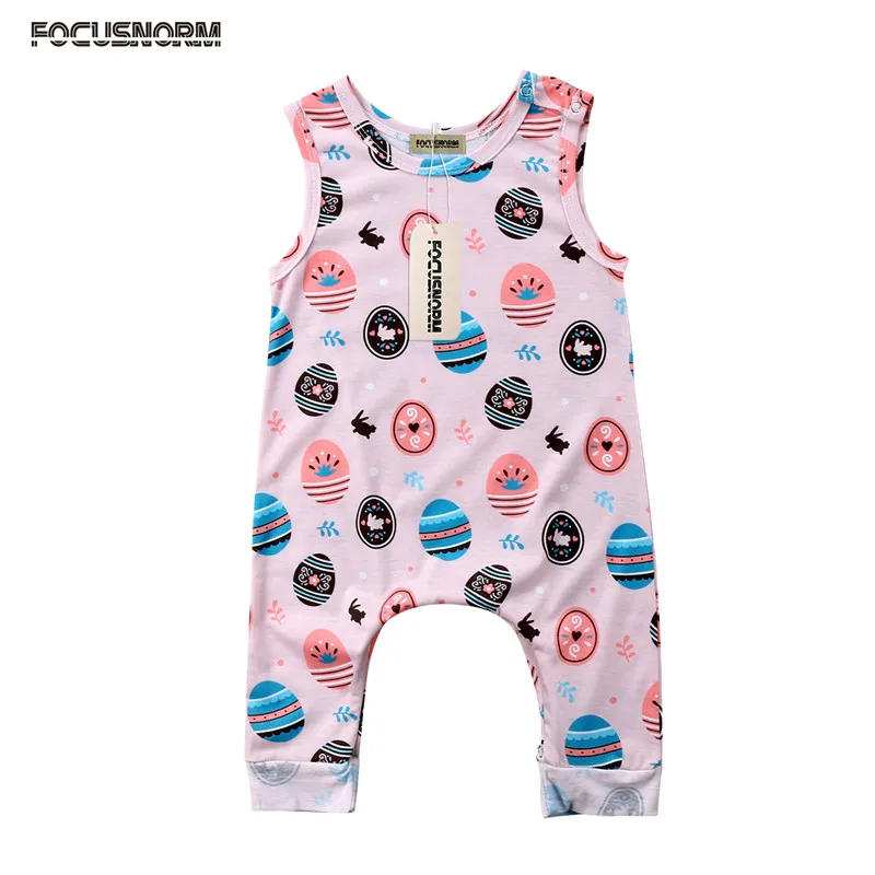 Cute Toddler Boys Girls Print Rompers Infant Baby Girl Boy Easter Egg