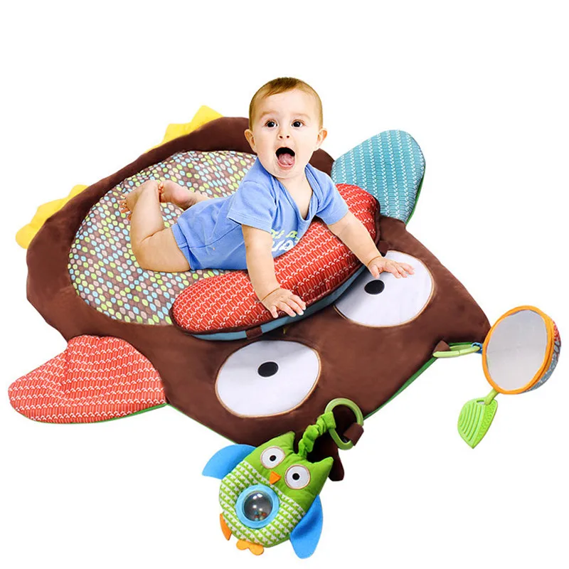 Игрушка игровой коврик детский игровой ковер с мягким плюшем игрушки Новорожденный ребенок ползающий коврик милый мультфильм сова дизайн