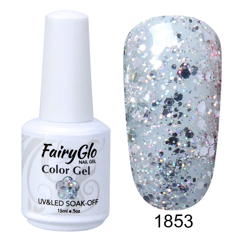 FairyGlo 15 мл Гель-лак для ногтей УФ-светодиодный гель-лампа для ногтей замачиваемый полуперманентный лак для ногтей гибридная краска геллак чернила - Цвет: G1853