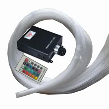 RGB светодиодный 45 Вт волоконно-оптический световой двигатель+ 500 шт. 2 м 0,75 мм оптоволокно торцевого свечения оптический кабель+ 24Key ИК пульт дистанционного управления