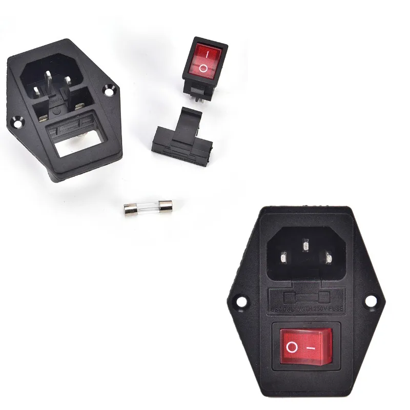 Розетка питания Мужская 10 А 250 В 3 контакта IEC320 C14 | Обустройство дома