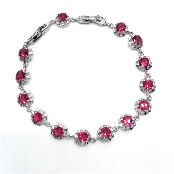 AAA Rose Zircon Flower Bracelets 2017 Newly Listed white Gold color Bracelet Bangles For Women Pulseiras Femininas | Украшения и