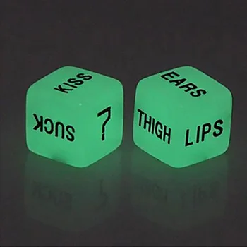 

2PCS Sexy Dice 6 Sides Acrylic Fluorescence Dice Entertainment Toy Gambling Dice