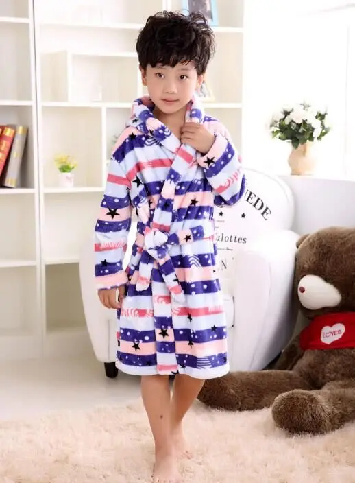 Goedkoop Mode Kinderen Badjassen Jongens Meisjes Gewaad Kinderen Badjassen Carol Fleece Winter Gewaden Pak 6 12years