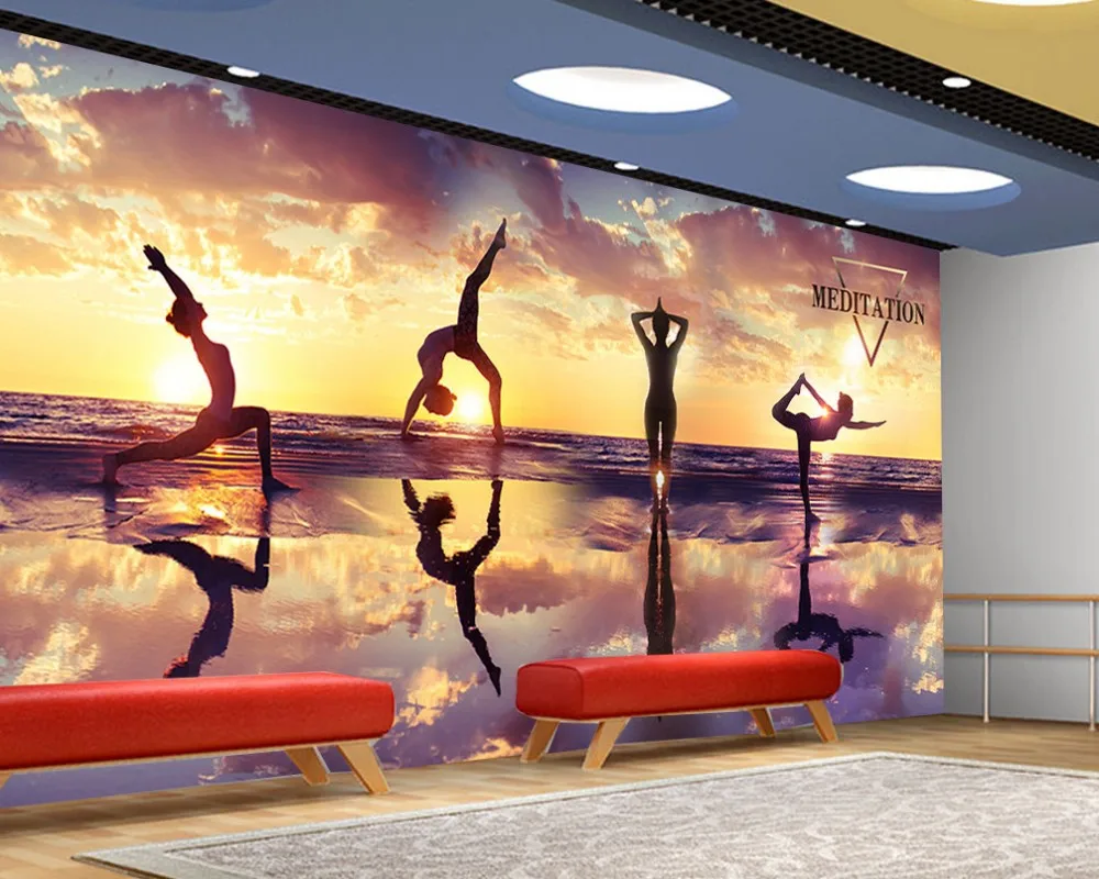 Buy Free Shipping Custom 3D Photo Wallpaper Yoga