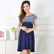 Maternity Clothing Casual Maternity Dress Cotton Maternity Clothes Ladies Stripe Pregnant Dresses Plus Size Dress For Gravid