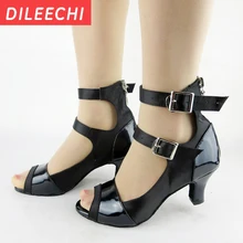 DILEECHI/Новинка; Высококачественная женская обувь для латиноамериканских танцев; Обувь для бальных танцев; вечерние туфли для танцев на квадратном каблуке