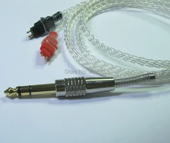 

1.5m 5ft Handmade 8 core 4N OCC Flat braid Silver plated Headphone Upgrade Cable For Sennheiser HD580 HD600 HD650 HD25 SP