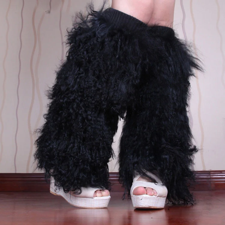 long hair fur boots