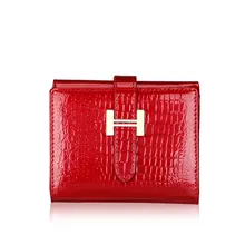 Echtes leder frauen kurze entwurfsmappe mode-klassiker krokoprägung geldbörse neue muster weibliche Brieftaschen Split leder