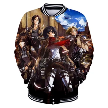 

3D Cool Attack On Titan Baseball Jacket Men Hot Sale Sweatshirt Autumn/Winter Fashion Funny Popular Plus Size 4XL
