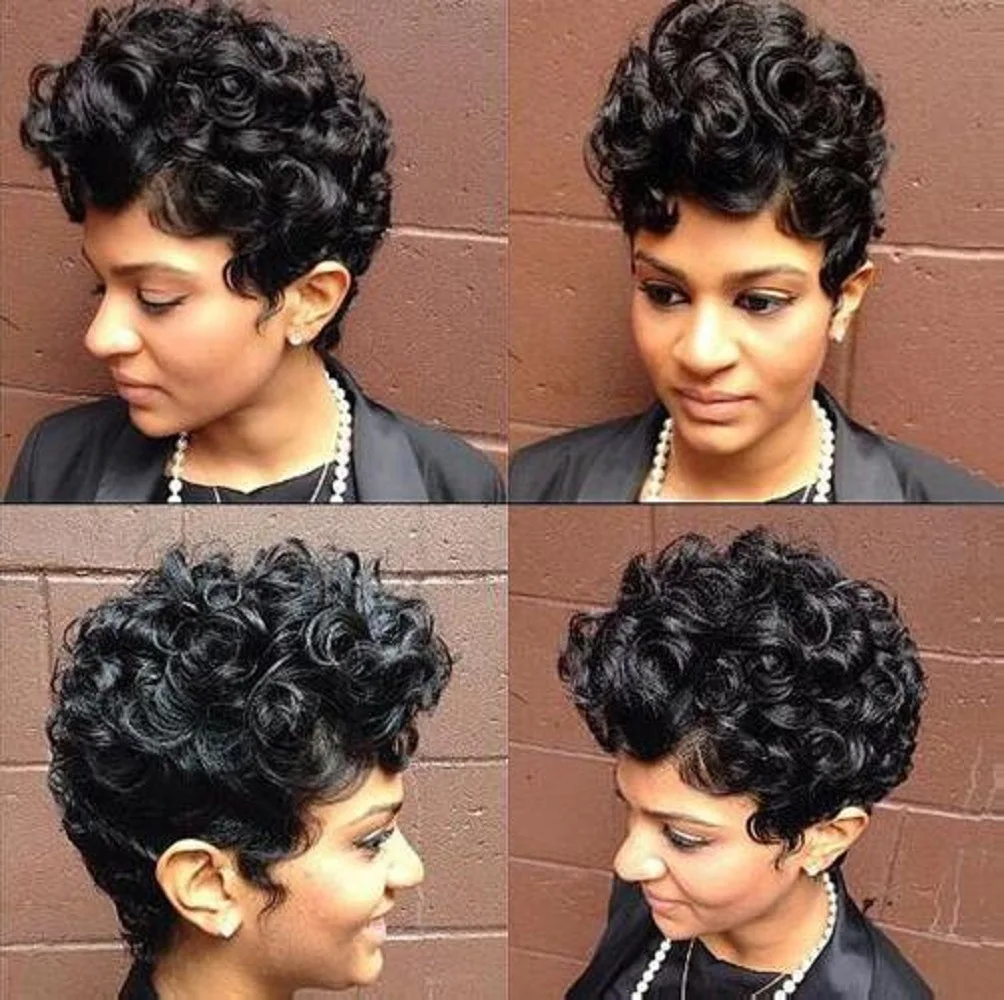 

Kinky Curly Synthetic Wig Heat Resistant Fro Kinky Curly Wigs Short Layered Haircuts Synthetic Curly Wig