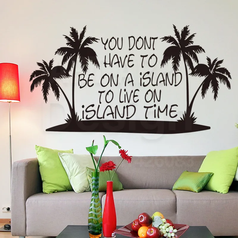 Art creative design home decor cheap vinyl island coconut trees Wall Sticker colorful house decoration cartoon words decals Art creative design home decor cheap vinyl island coconut trees Wall Sticker colorful house decoration cartoon words decals