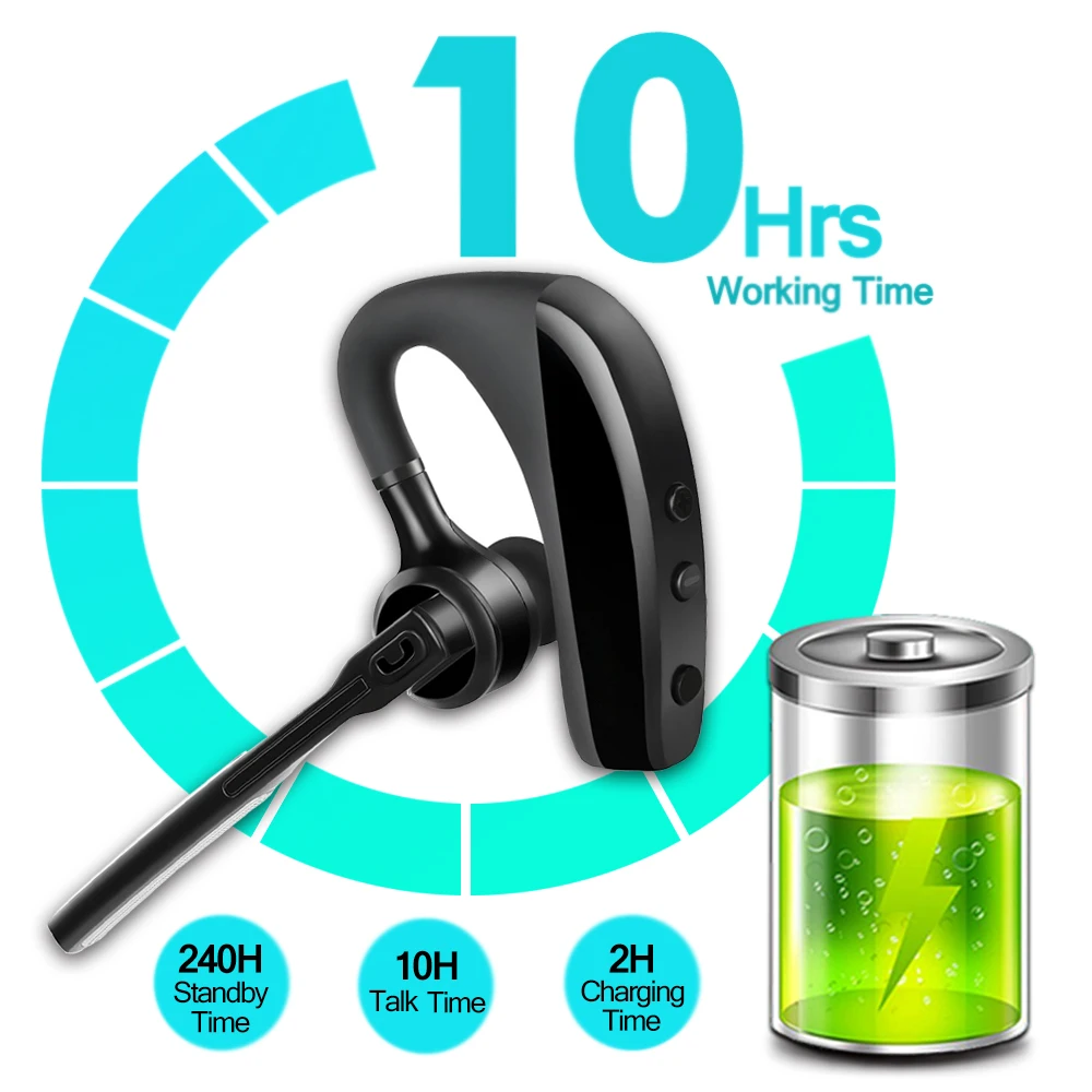 K10 Bluetooth Earphone Wireless Headphones Business earbud Handsfree Driving Headset with Mic for iPhone samsung huawei xiaomi