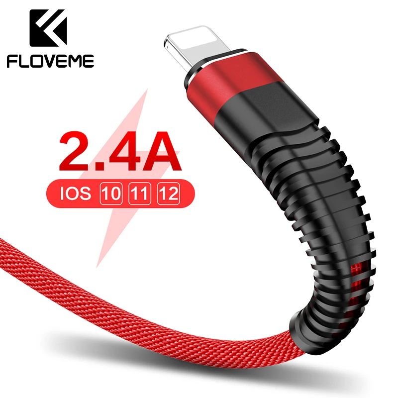 FLOVEME 2.4A USB кабель для iPhone X XR XS освещение зарядное устройство кабель провода освещение зарядный кабель передачи данных Быстрая Зарядка Кабели