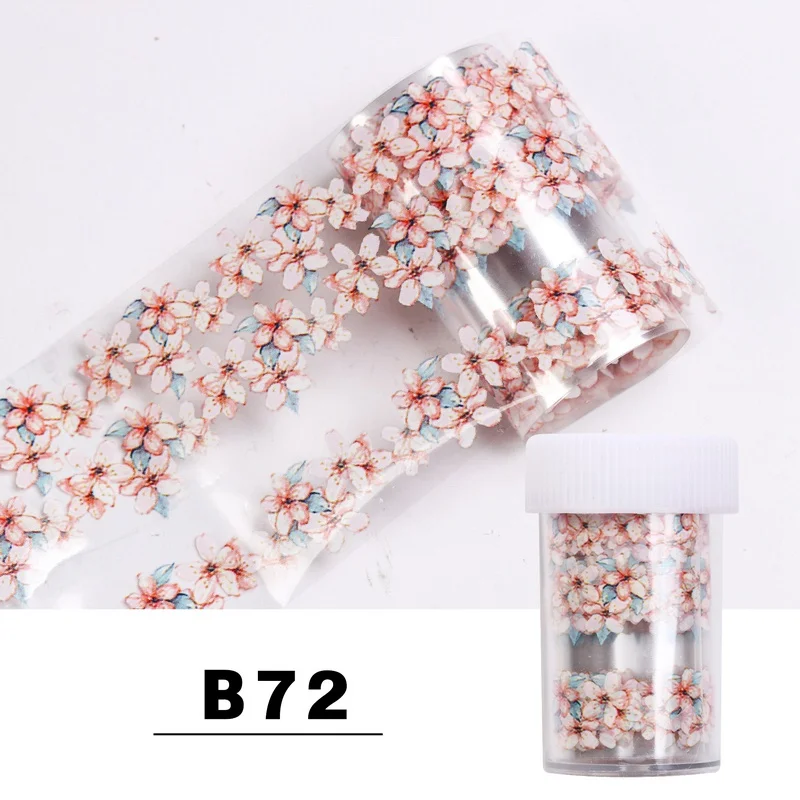 Безessical 1 шт. 100*4 см модные наклейки для нейл-арта фольга переводные наклейки для ногтей дизайн цветочные украшения голографические наклейки для ногтей Обертывания инструмент - Цвет: B72