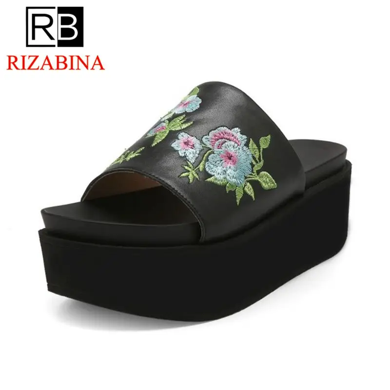 

RizaBina National Style Women Platform Sandals Women Open Toe Thick Bottoms Slippers Summer Beach Shoes Women Sandals Size 34-39