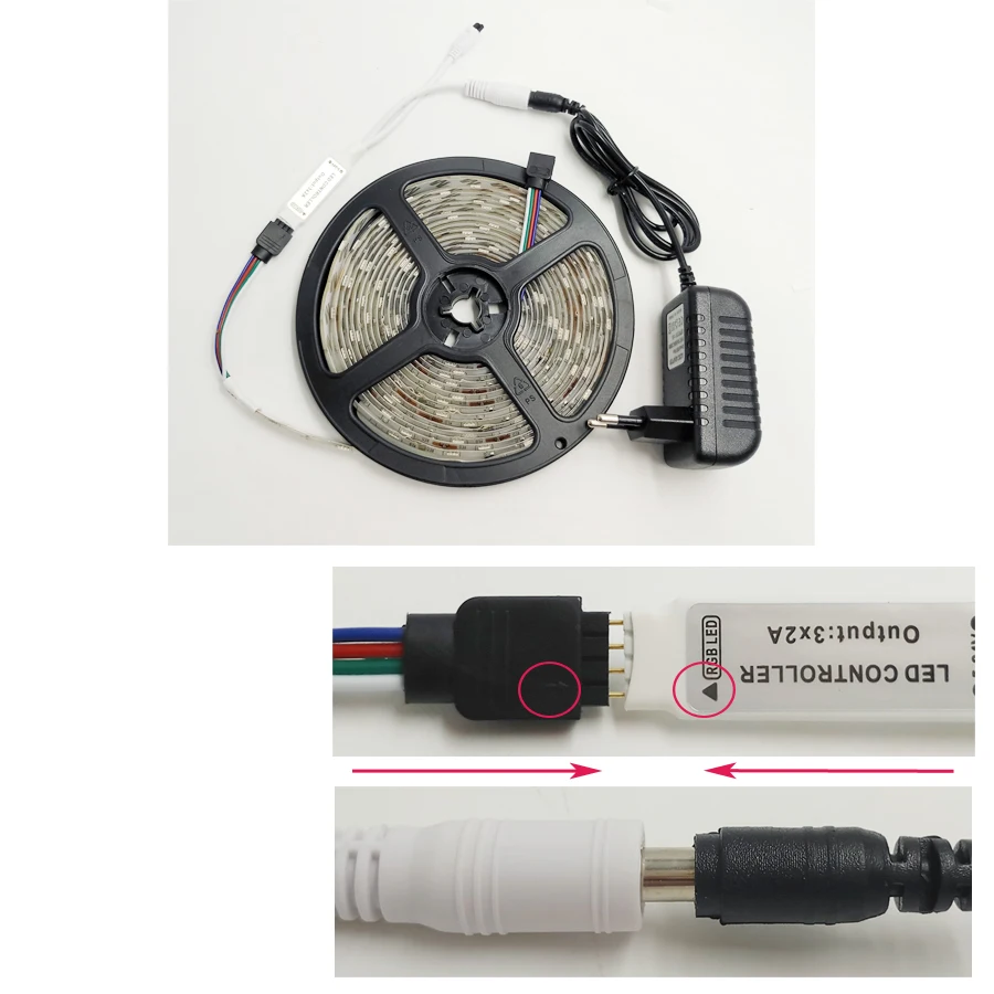 RGB Светодиодные ленты света 5 M SMD 2835 Светодиодный Гибкая RGB полосы света IP20 3528 Светодиодная лента ИК-пульт дистанционного управления