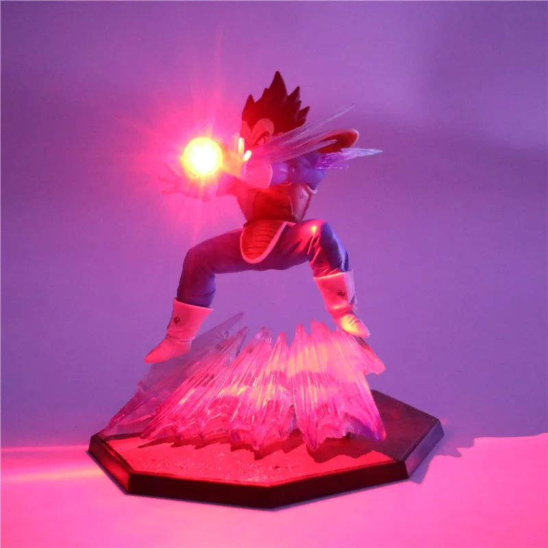 Dragon Ball Z Vegeta фигурки лампа DIY аниме модель ночник Детские куклы светодиодный настольный светильник детский подарок Дети 3d игрушечные лампы - Испускаемый цвет: Красный