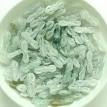 10 шт. натуральный ледяной нефрит класса(жадеит) шарик счастливый Ваджра свободный кулон